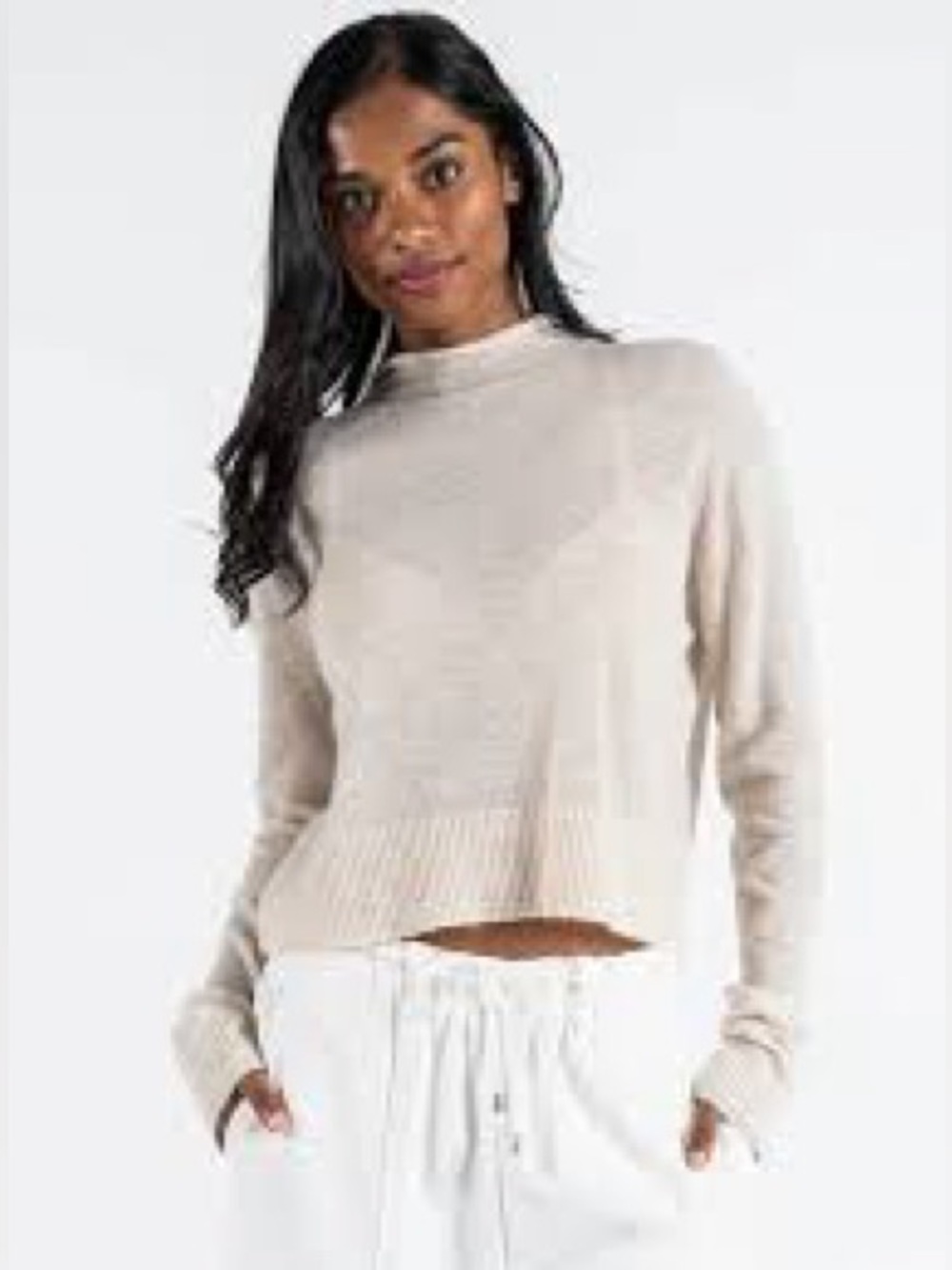 NWT C’EST MOI Wool & Alpaca Blend Cream Mockneck Sweater